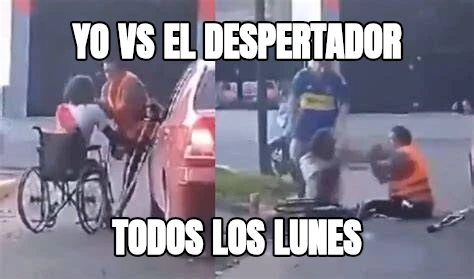 yo vs el despertador todos los lunes